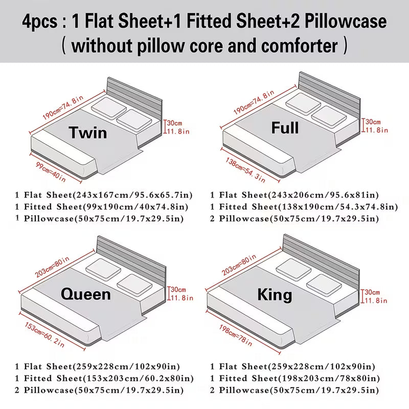 Queen-Size Luxury Hotel-Quality 4-Piece Sheet Set