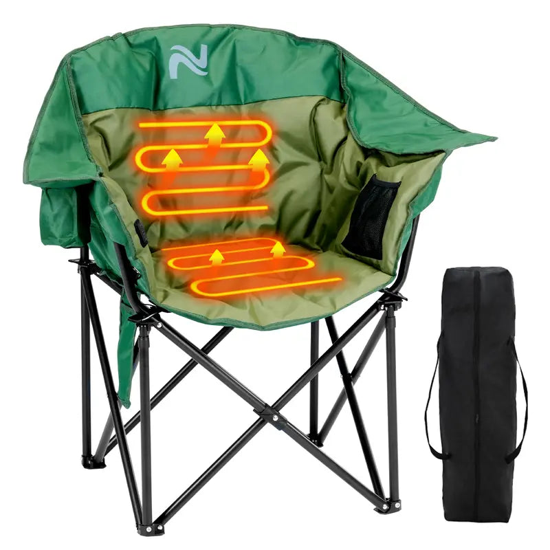 SLSY Heated Armrest Camping Chair with 3 Heat Levels, Oxford Fabric, Supports 400 lbs