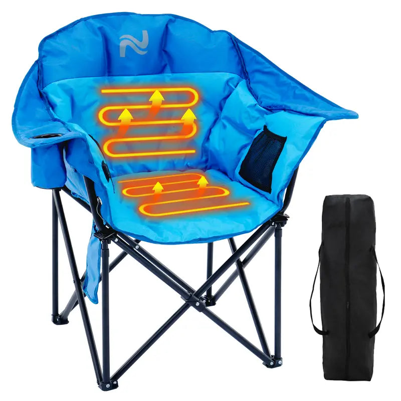 SLSY Heated Armrest Camping Chair with 3 Heat Levels, Oxford Fabric, Supports 400 lbs
