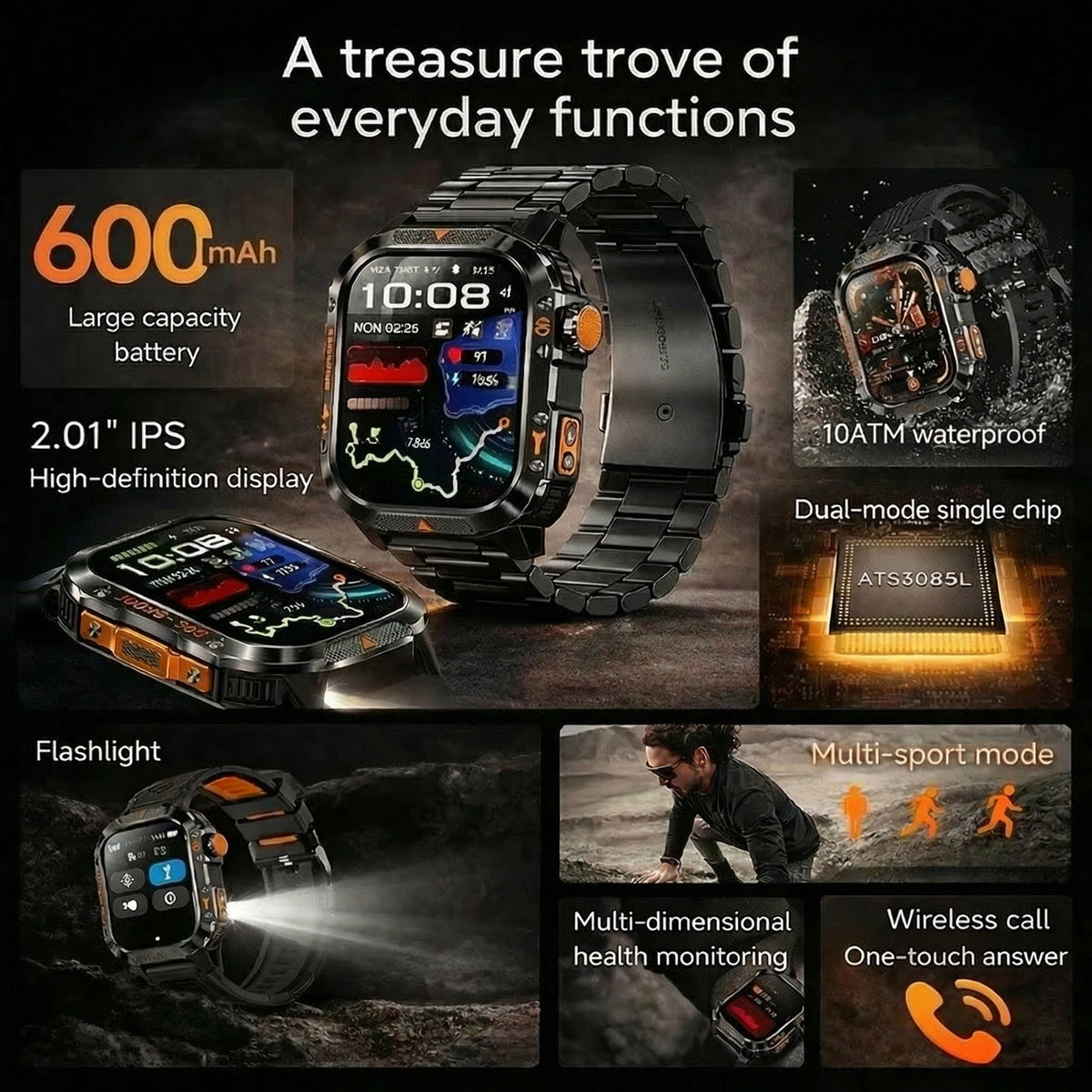 Novex™ Titan X2 Pro - Rugged GPS Smartwatch