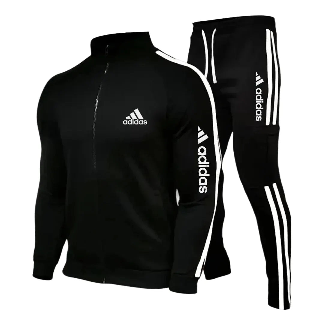 Striped Zip-Up Cargo Tracksuit Set