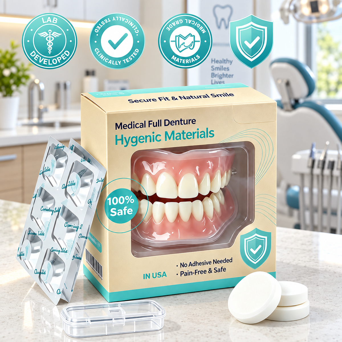 🌎Ends Today: 70% OFF! ⏰SAYAVAUS™Custom-Fit Instant Smile Dentures – Natural Looking Comfort Fit