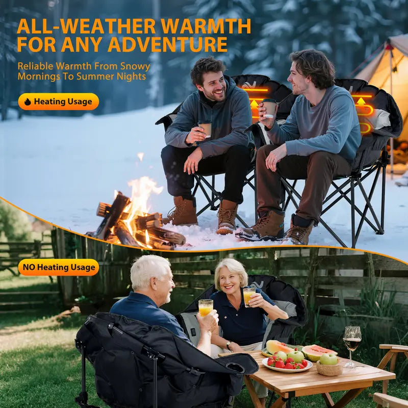 SLSY Heated Armrest Camping Chair with 3 Heat Levels, Oxford Fabric, Supports 400 lbs