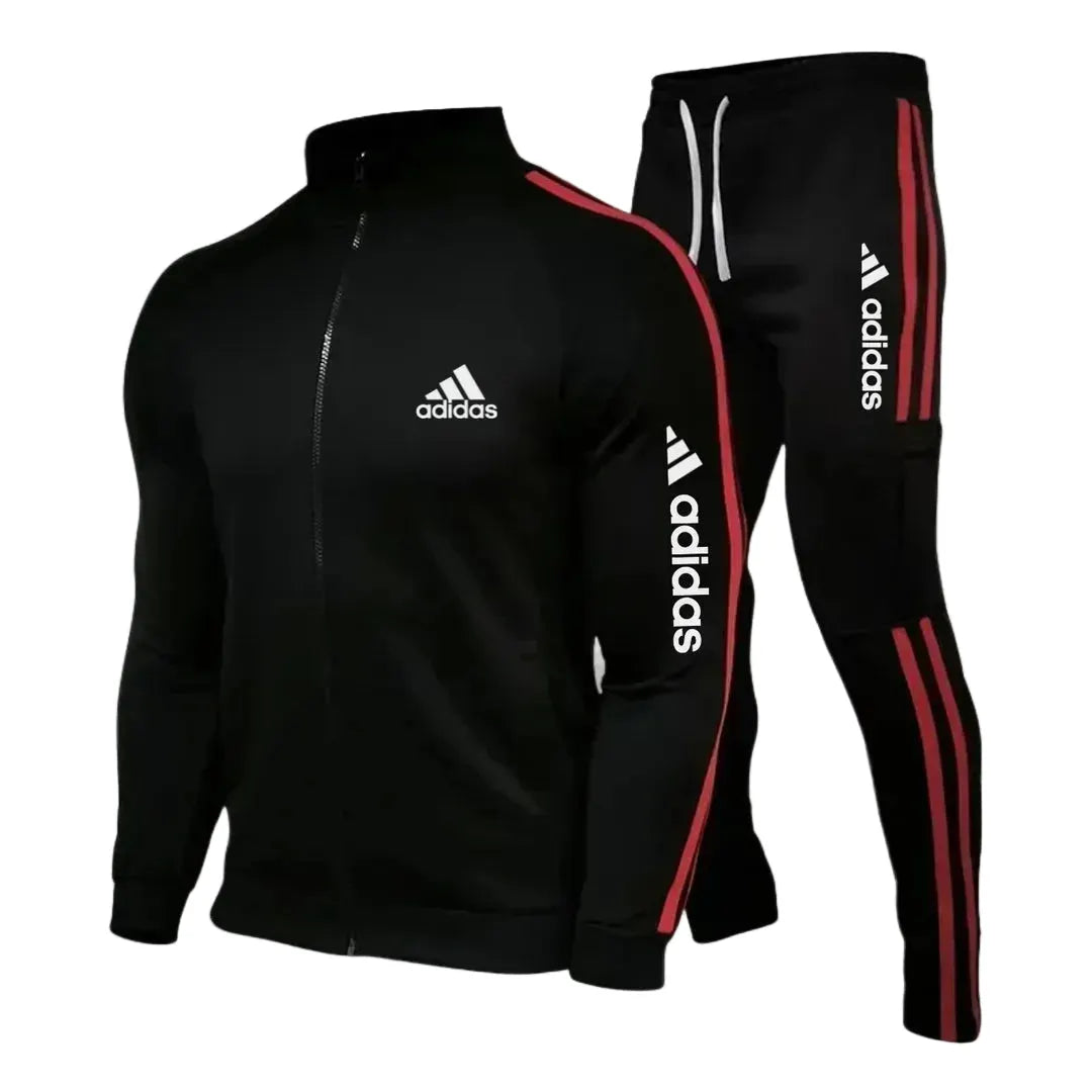 Striped Zip-Up Cargo Tracksuit Set