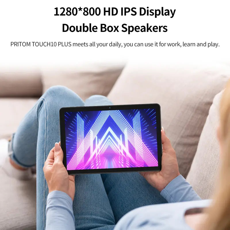 10in Back To School Android15 Tablet, 16GB(4+12)/64GB Grey+Pink Set