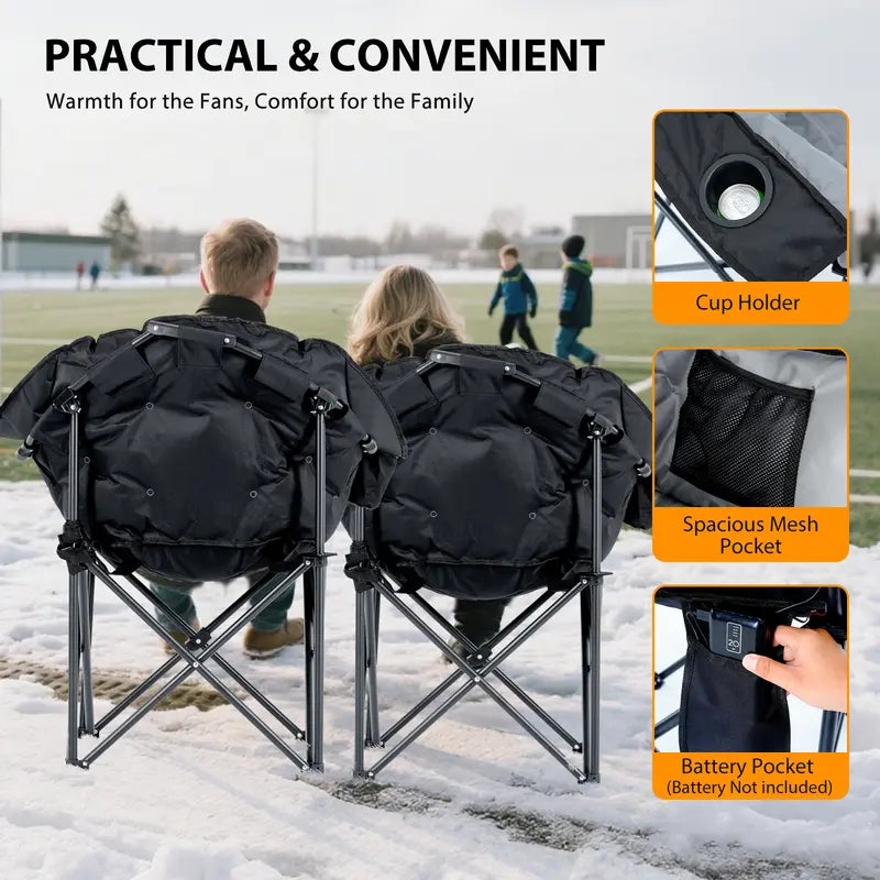 SLSY Heated Armrest Camping Chair with 3 Heat Levels, Oxford Fabric, Supports 400 lbs