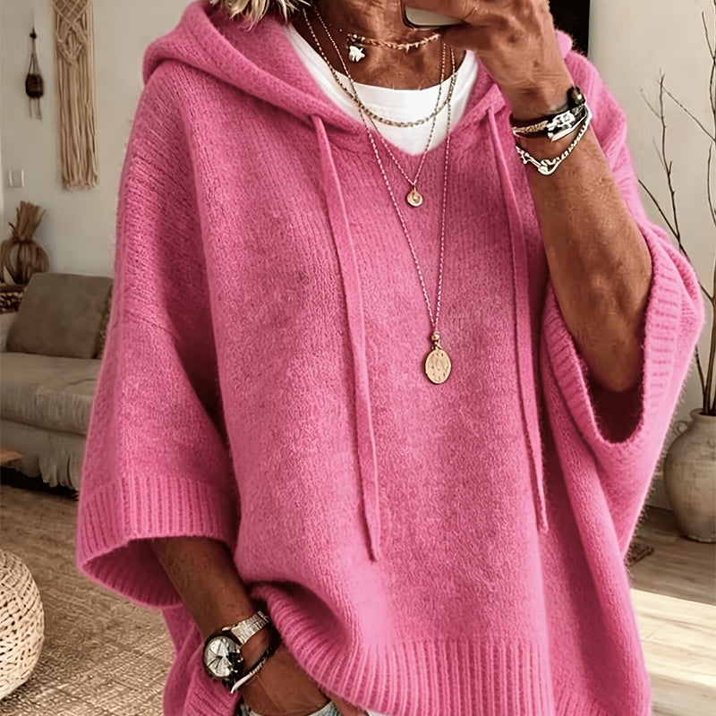 🔥Women's Hooded Drawstring Knit Pullover